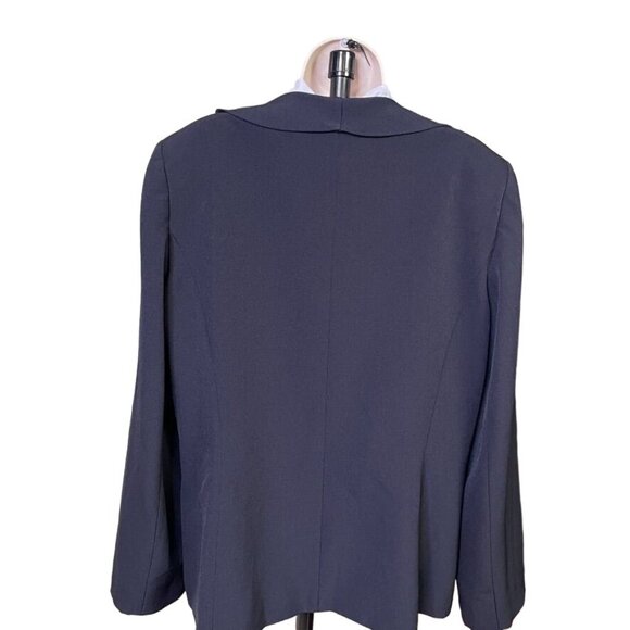 Preston & York Plus Size 18 Black Blazer Flowy Collar Button Front u - Picture 8 of 11